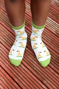 GRINNING GIRAFFE ORGANIC COTTON KIDS SOCKS.