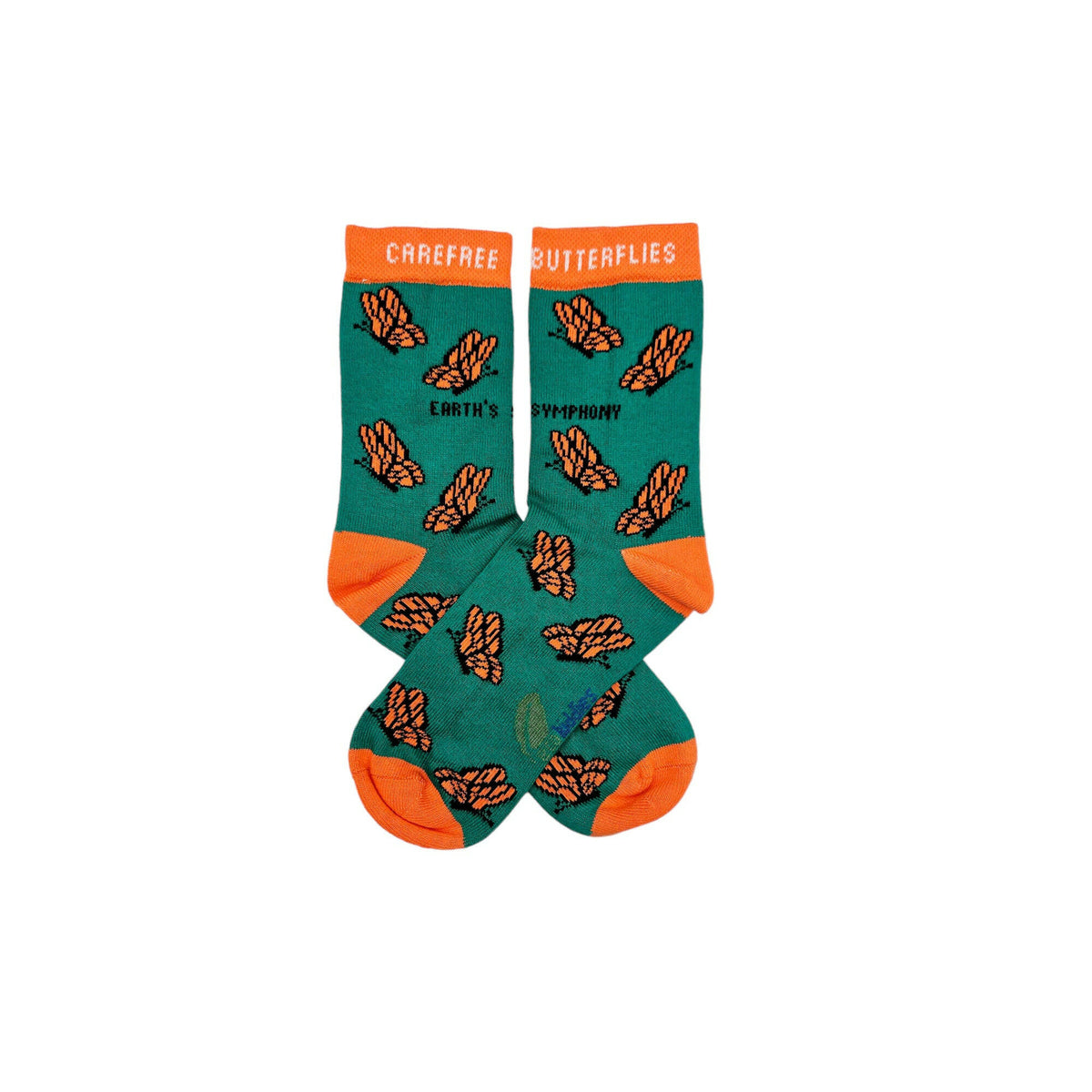 CAREFREE BUTTERFLIES ORGANIC COTTON KIDS SOCKS.