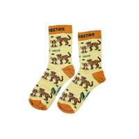 CARING CHEETAHS ORGANIC COTTON KIDS SOCKS.