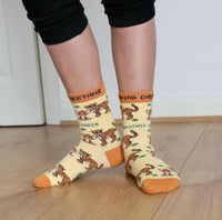 CARING CHEETAHS ORGANIC COTTON KIDS SOCKS.