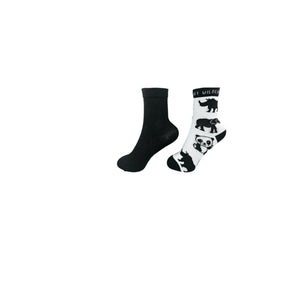 ECO ESSENTIALS ORGANIC COTTON KIDS SOCKS DUO: SCHOOL & SAFARI.